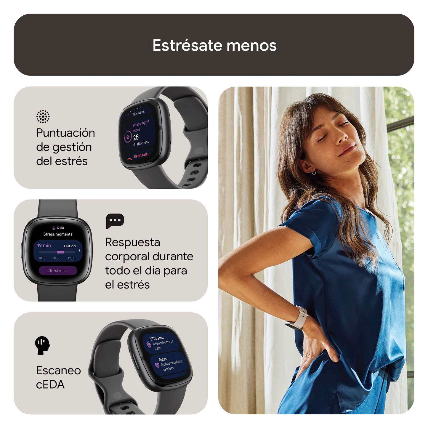 Fitbit Smartwatch Sense 2 Caja Aluminio Gris