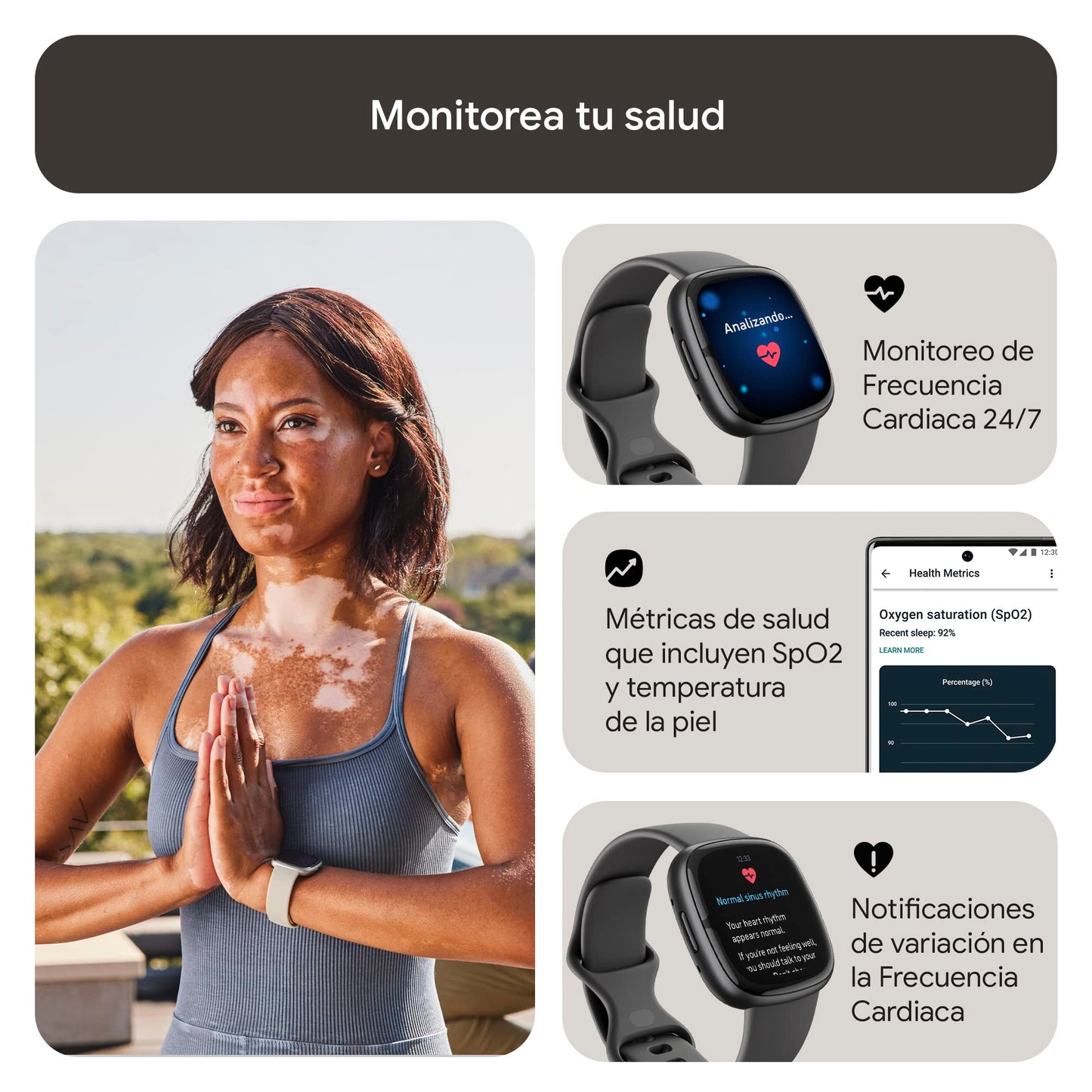Fitbit Smartwatch Sense 2 Caja Aluminio Gris