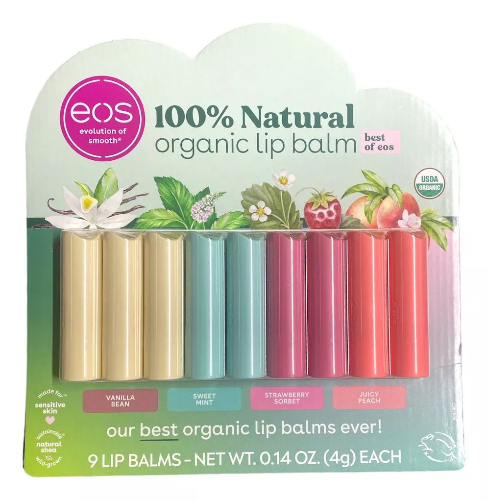 Balsamo Labial Eos Lip Balm De 9 Unidades