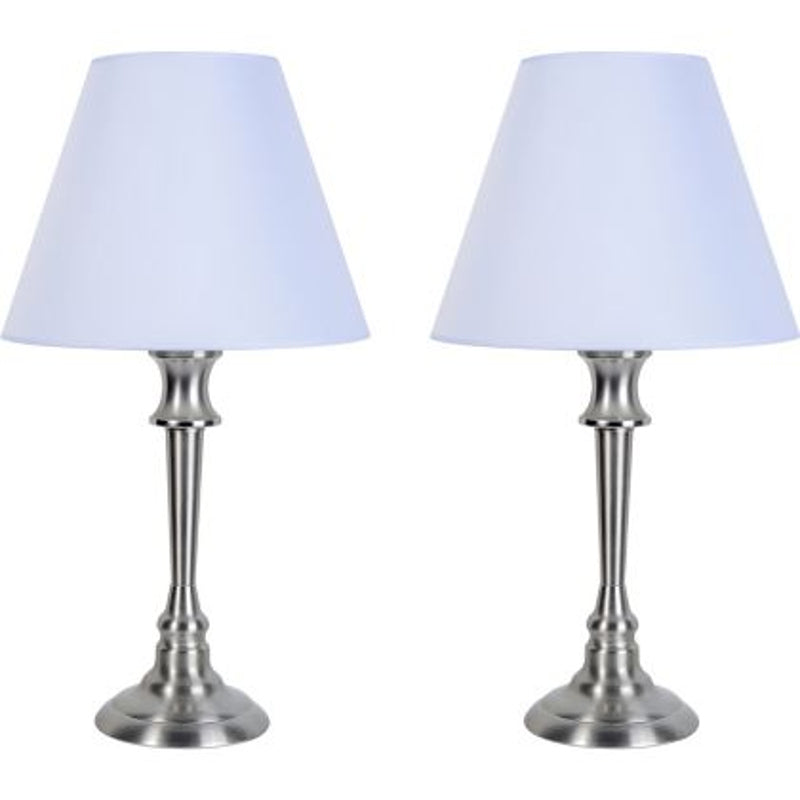 Lampara De Mesa Metalica Acero 2 Piezas Luminaria Escritorio