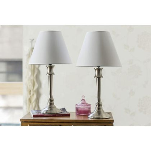 Lampara De Mesa Metalica Acero 2 Piezas Luminaria Escritorio
