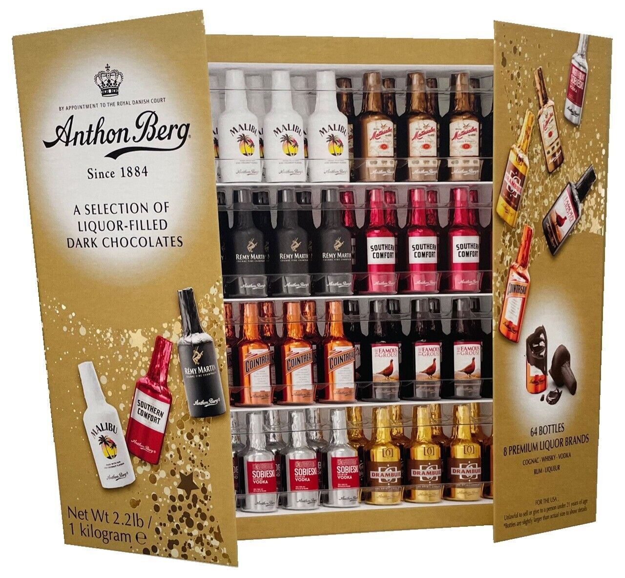 Chocolates Amargos Rellenos De Licor Anthon Berg 64 Piezas