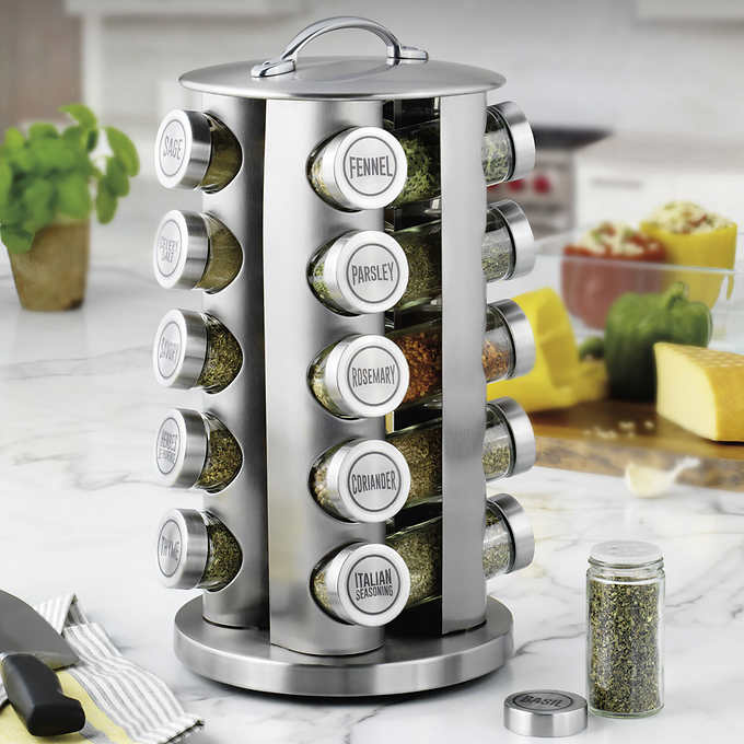 Especiero Moderno 20 Especies Para Cocina Rack Giratorio