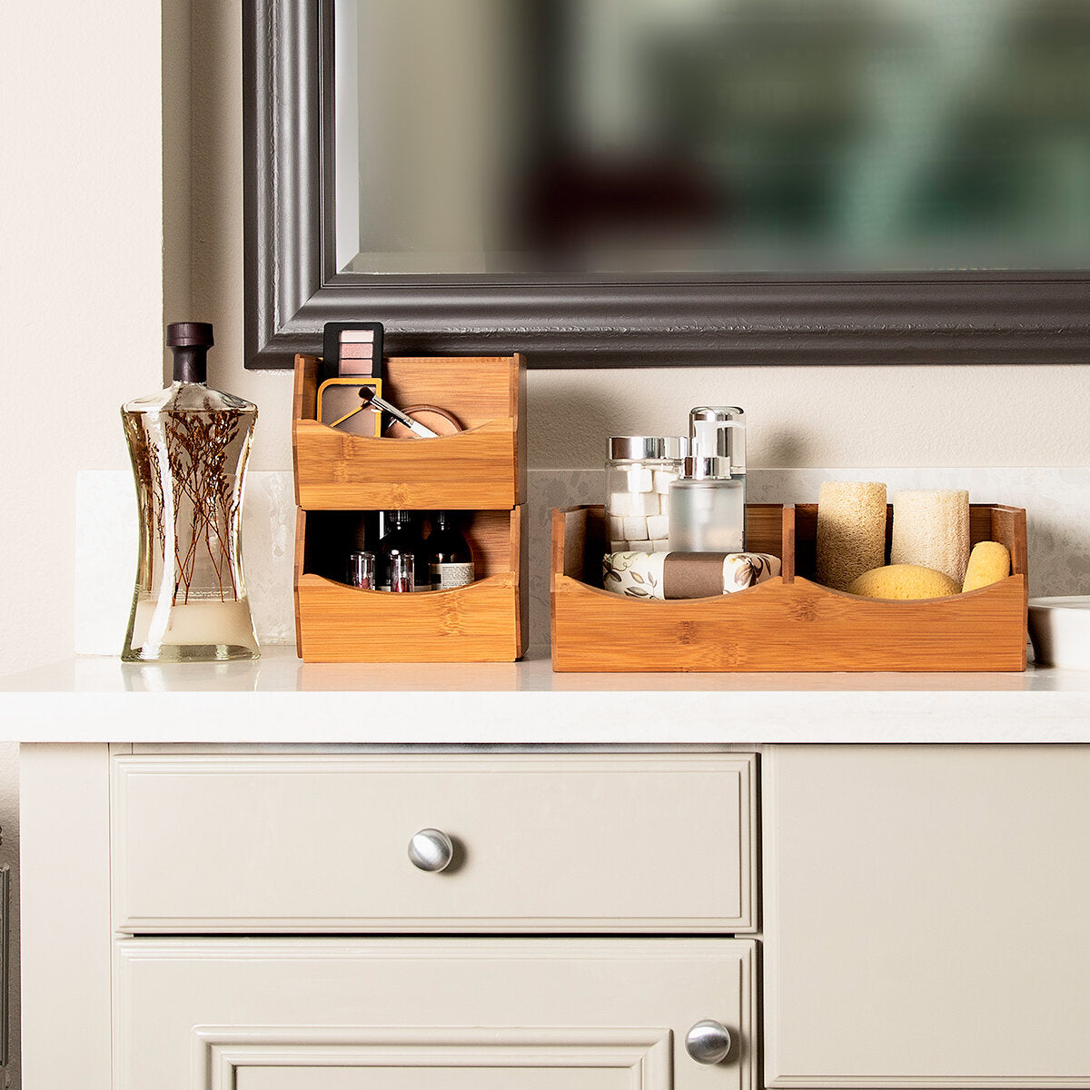 Juego Organizador Cocina Bambu Estante Separador