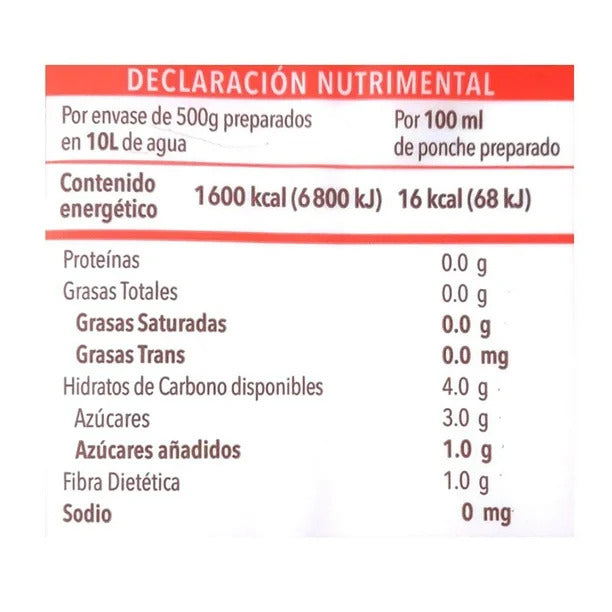 Ponche de Frutas El Rebozo 500 gr Riden Hasta 10 Litros