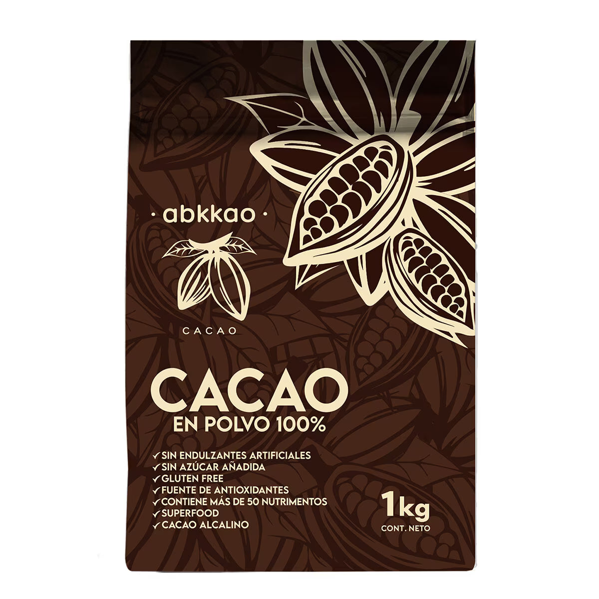 Abkkao Cacao en Polvo 100% Natural 1 kg