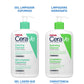CeraVe Gel Limpiador Espumoso Facial para Piel Mixta a Grasa con Ceramidas Esenciales, Niacinamida y Ácido Hialurónico, 473 ml, 1 Unidad