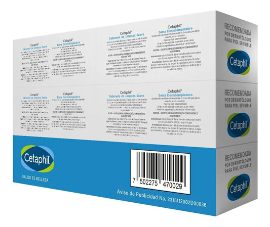 Jabon Corporal En Barra, Cetaphil, 6 Pzs De 127g C/u