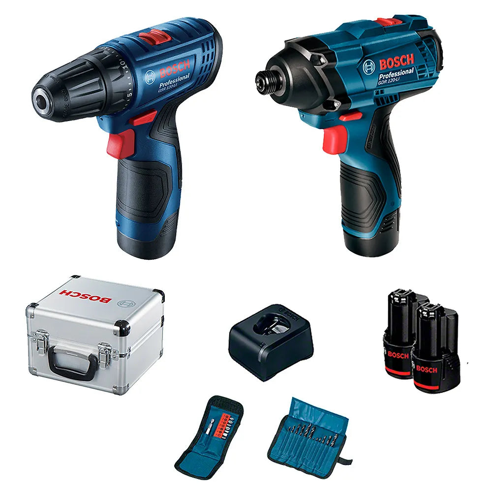 Bosch Atornillador y Llave Impacto con baterias y Maletín