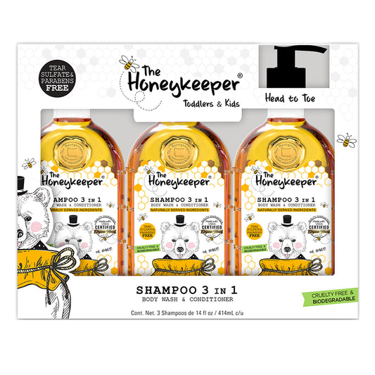 Shampoo y Acondicionador de Miel HoneyKeeper 3 en 1 para Niños